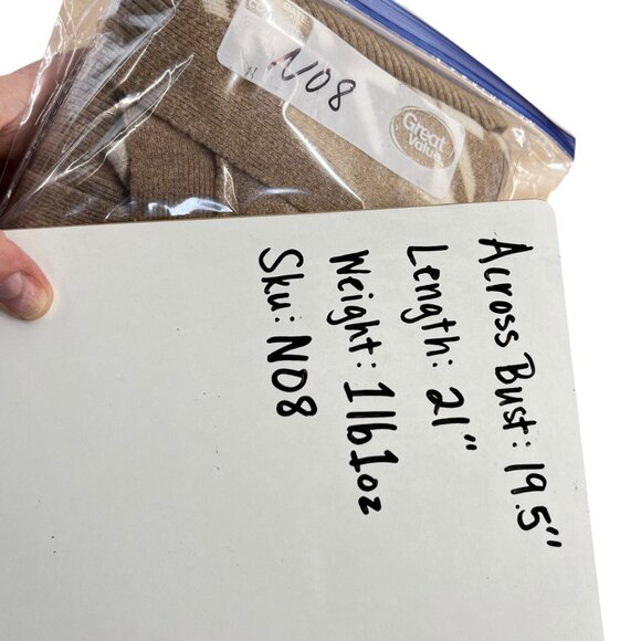 Joie Houndstooth Cardigan Sweater Balloon Sleeves Beige Ivory Size Medium - Picture 7 of 7